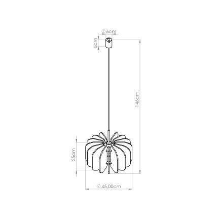 Luster na sajli MULA 1xE27/15W/230V Ø 45 cm plava