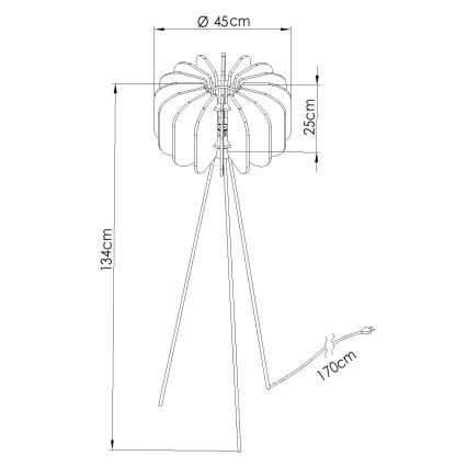 Podna lampa MULA 1xE27/15W/230V plava