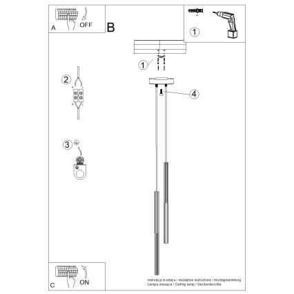 Luster na sajli ARCHE 2xG9/8W/230V bijela