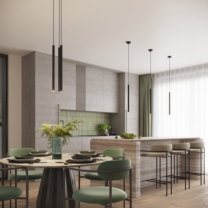 Luster na užetu ARCHE 2xG9/8W/230V crni