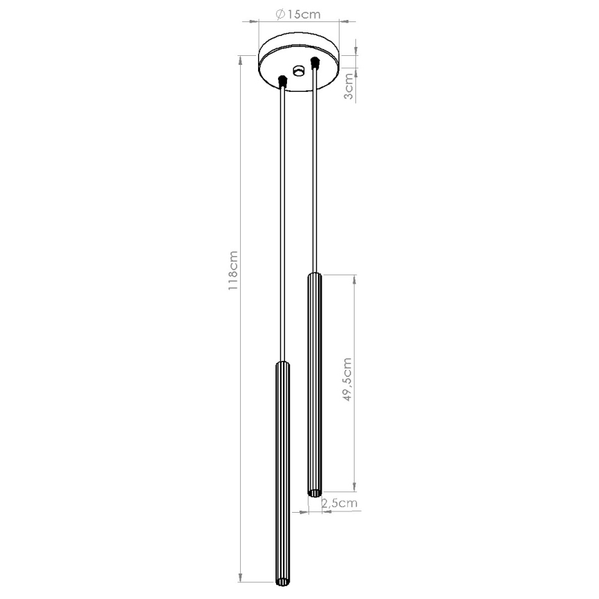 Luster na užetu ARCHE 2xG9/8W/230V crni