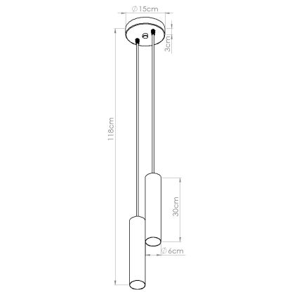 Luster na sajli LAGOS 2xGU10/10W/230V bijela