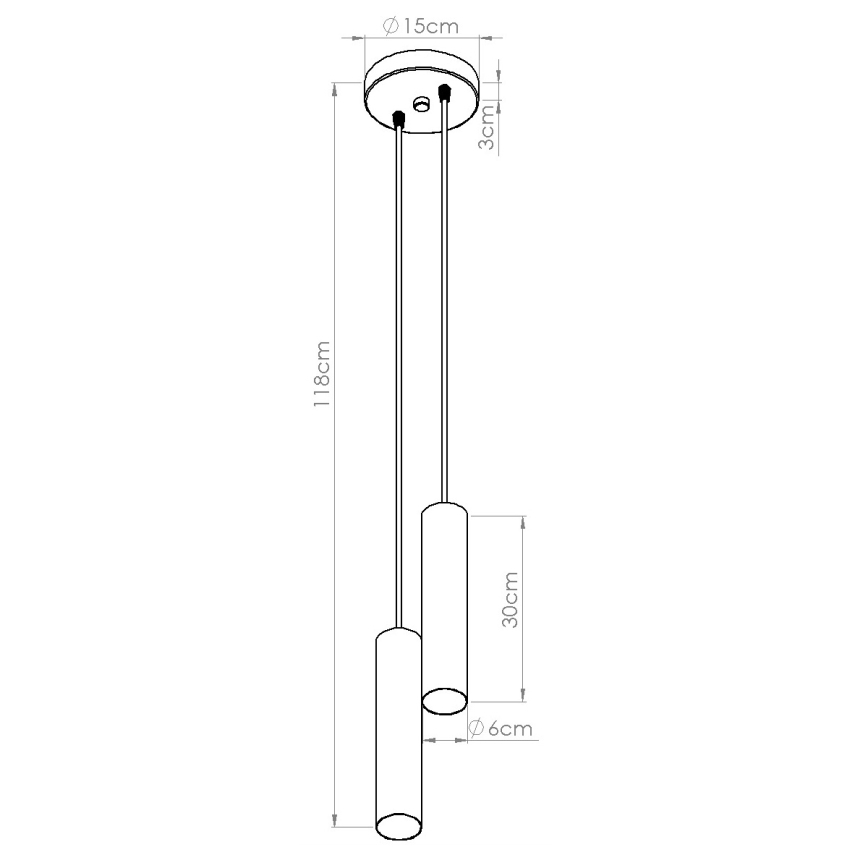 Luster na sajli LAGOS 2xGU10/10W/230V bijela
