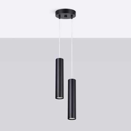 Luster na kabelu LAGOS 2xGU10/10W/230V crni