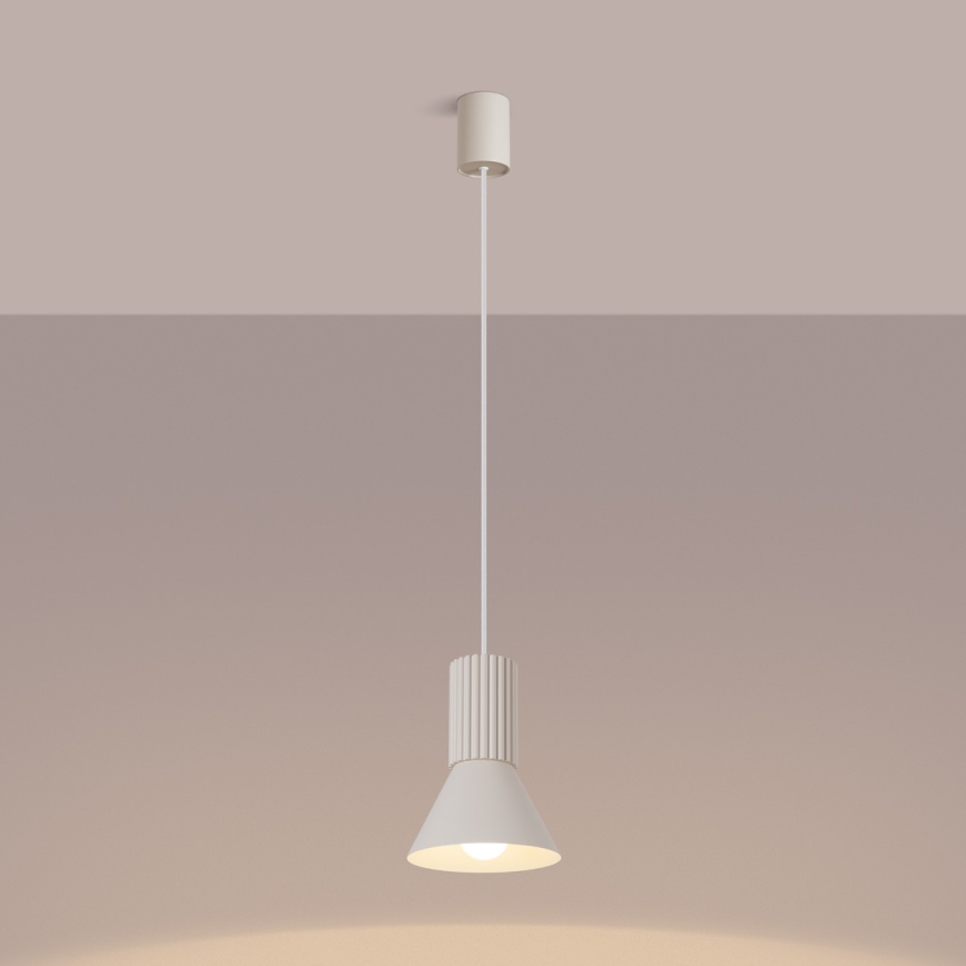 Luster na kabelu ESTRIA 1xE14/10W/230V Ø 14 cm krem