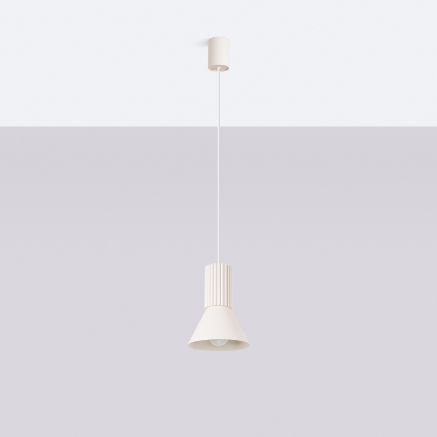 Luster na kabelu ESTRIA 1xE14/10W/230V Ø 14 cm krem
