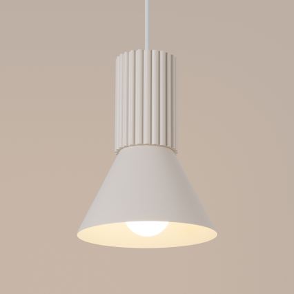 Luster na kabelu ESTRIA 1xE14/10W/230V Ø 14 cm krem