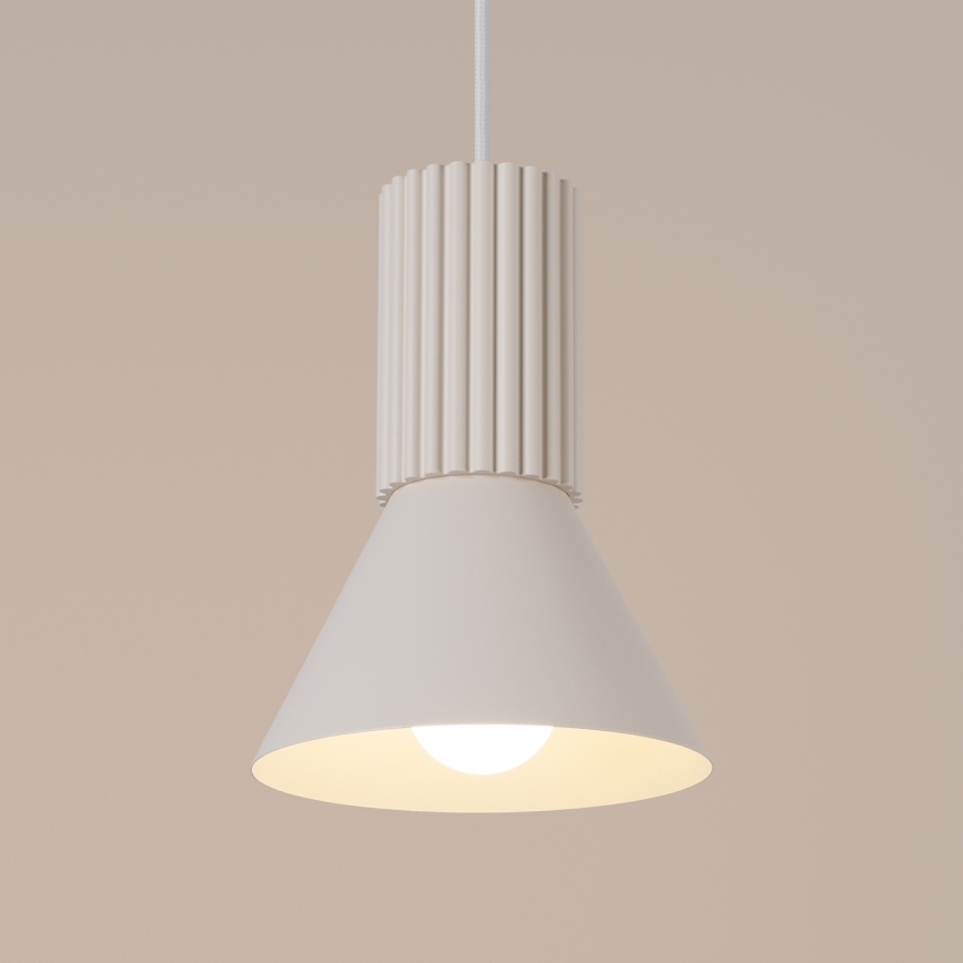 Luster na kabelu ESTRIA 1xE14/10W/230V Ø 14 cm krem