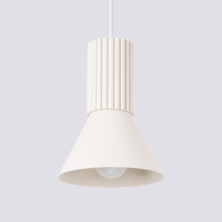 Luster na kabelu ESTRIA 1xE14/10W/230V Ø 14 cm krem