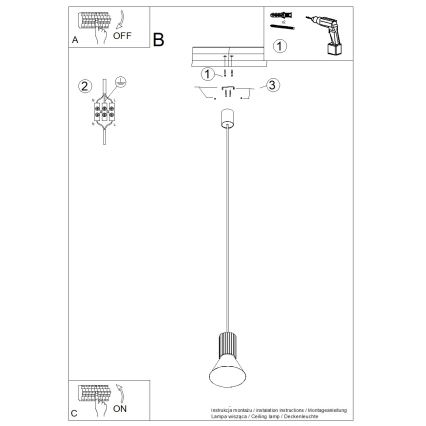 Luster na kabelu ESTRIA 1xE14/10W/230V Ø 14 cm krem