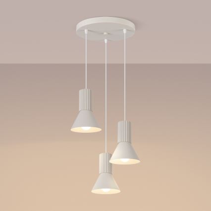 Luster na sajli ESTRIA 3xE14/10W/230V Ø 30 cm krem