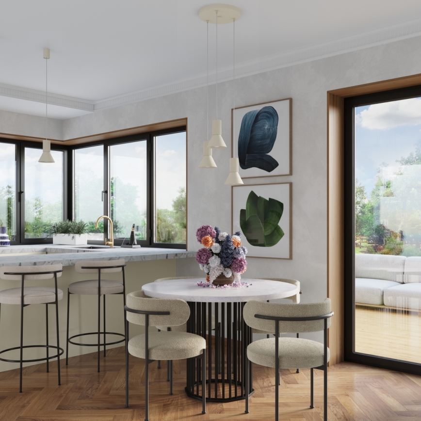 Luster na sajli ESTRIA 3xE14/10W/230V Ø 30 cm krem