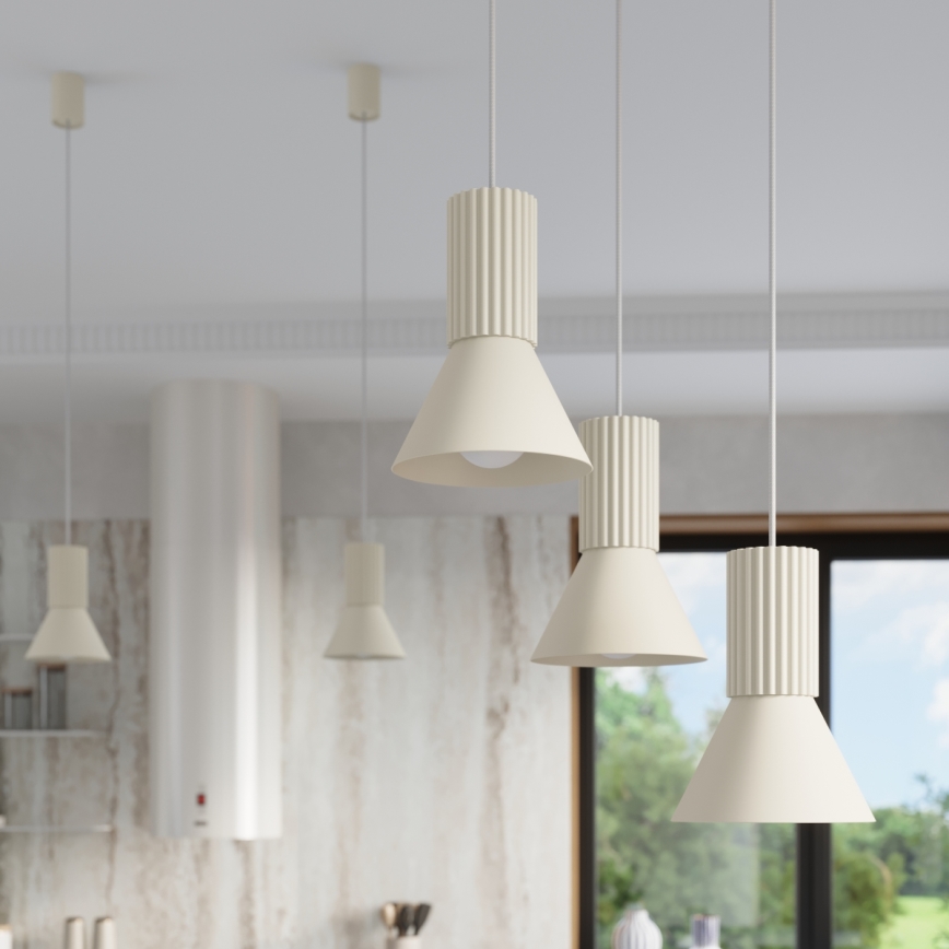 Luster na sajli ESTRIA 3xE14/10W/230V Ø 30 cm krem