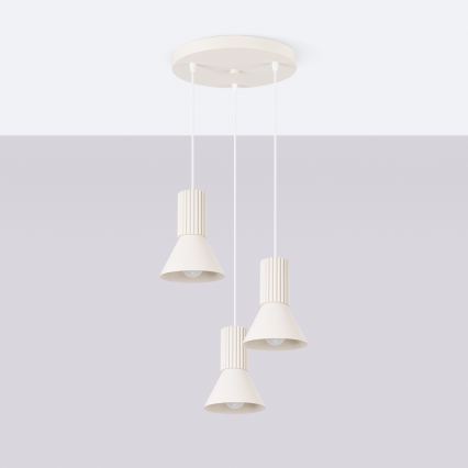 Luster na sajli ESTRIA 3xE14/10W/230V Ø 30 cm krem