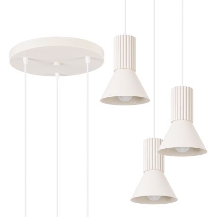 Luster na sajli ESTRIA 3xE14/10W/230V Ø 30 cm krem