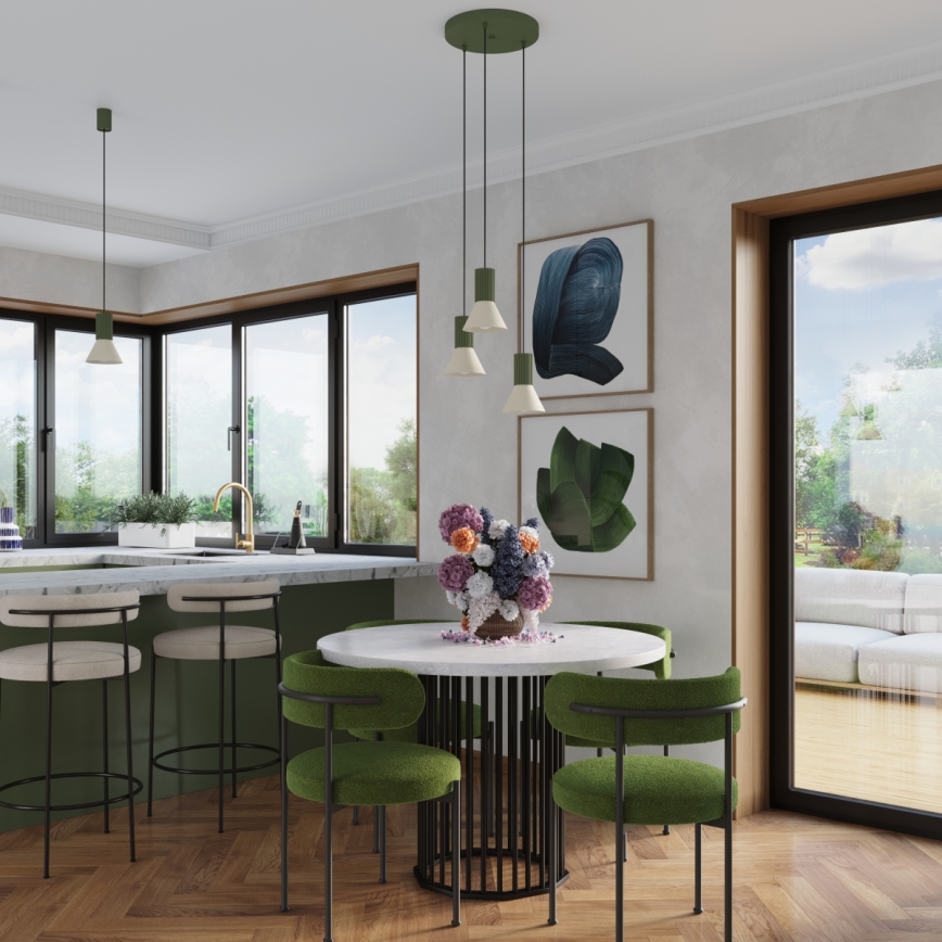 Viseća svjetiljka na kabelu ESTRIA 1xE14/10W/230V Ø 14 cm, zelena