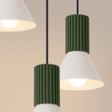 Luster na kabelu ESTRIA 3xE14/10W/230V prom. 30 cm zelene boje