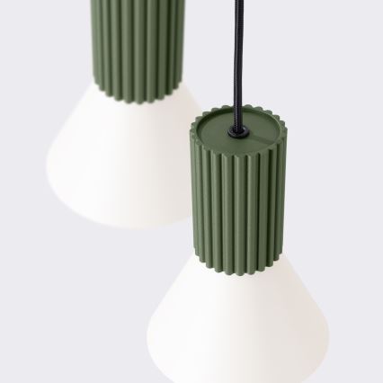 Luster na kabelu ESTRIA 3xE14/10W/230V prom. 30 cm zelene boje