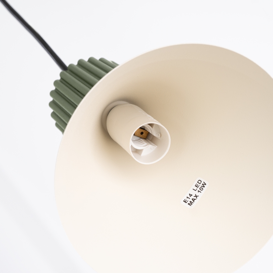 Luster na kabelu ESTRIA 3xE14/10W/230V prom. 30 cm zelene boje