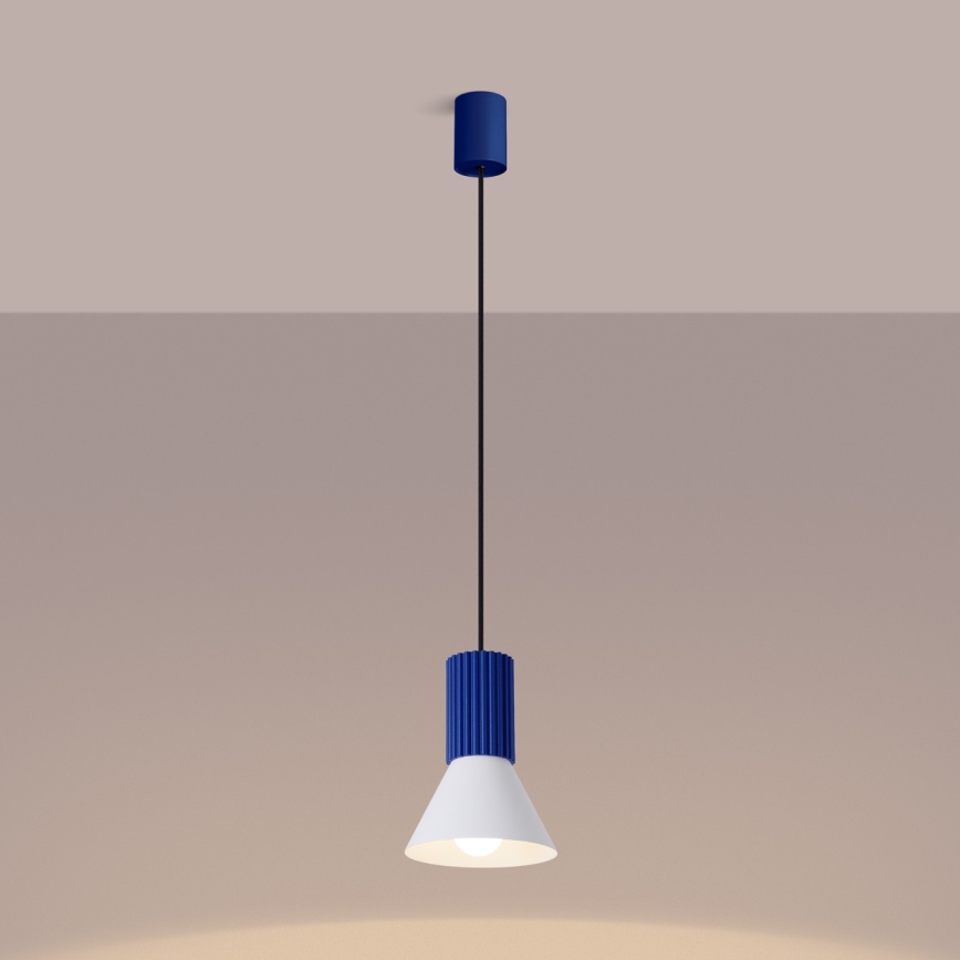 Viseći luster ESTRIA na sajli 1xE14/10W/230V, promjer 14 cm, plavi