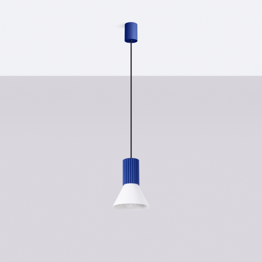 Viseći luster ESTRIA na sajli 1xE14/10W/230V, promjer 14 cm, plavi