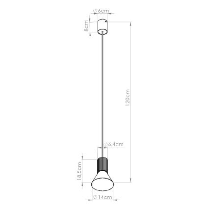 Viseći luster ESTRIA na sajli 1xE14/10W/230V, promjer 14 cm, plavi