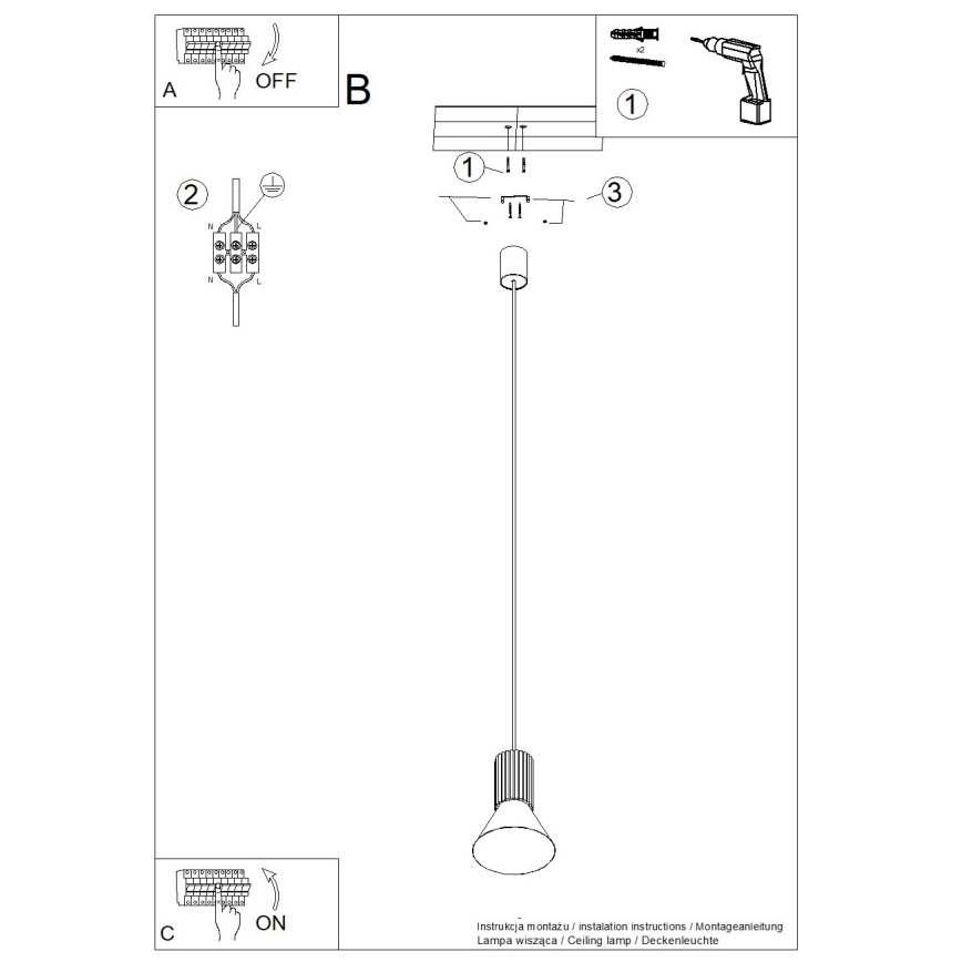 Viseći luster ESTRIA na sajli 1xE14/10W/230V, promjer 14 cm, plavi