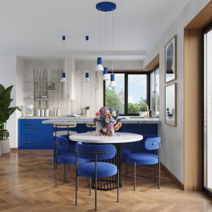 Luster na sajli ESTRIA 3xE14/10W/230V Ø 30 cm plavi