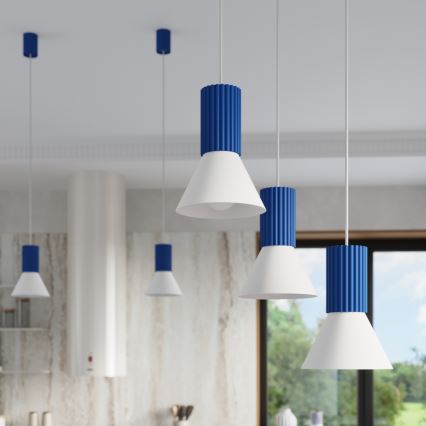 Luster na sajli ESTRIA 3xE14/10W/230V Ø 30 cm plavi