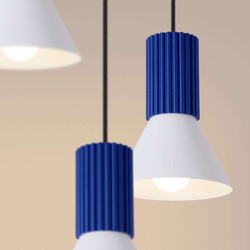 Luster na sajli ESTRIA 3xE14/10W/230V Ø 30 cm plavi