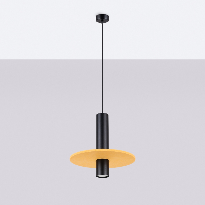 Viseća svjetiljka na kabelu PELTA 1xGU10/10W/230V crna/žuta