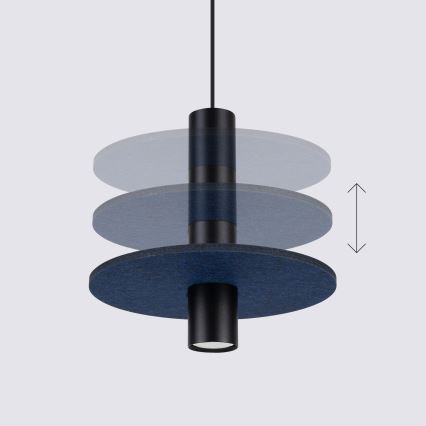 Luster na kabelu PELTA 1xGU10/10W/230V crna/plava