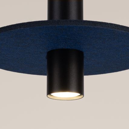 Luster na kabelu PELTA 1xGU10/10W/230V crna/plava