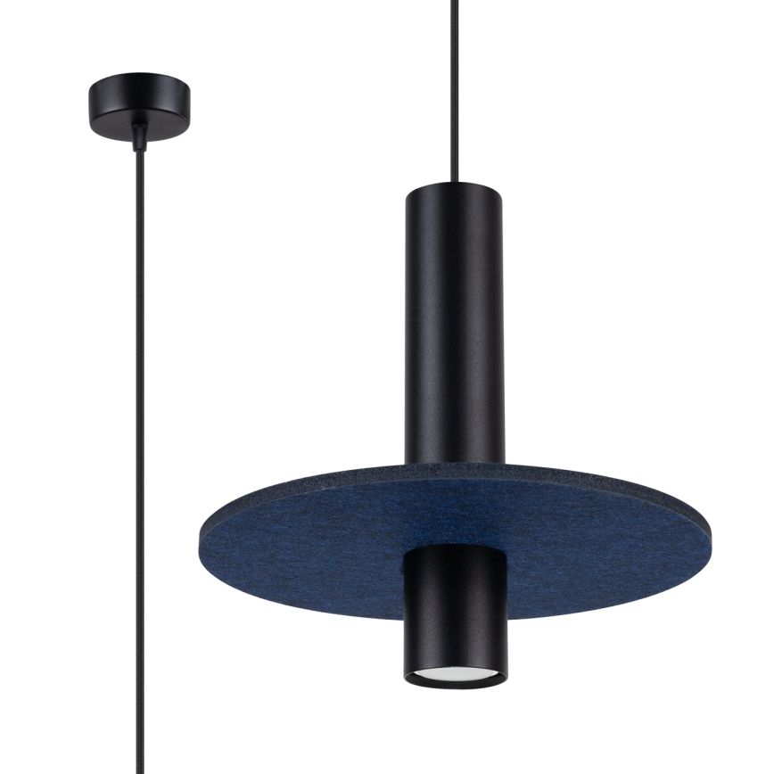 Luster na kabelu PELTA 1xGU10/10W/230V crna/plava