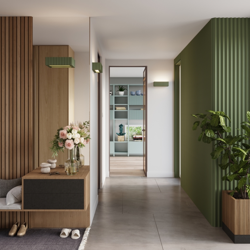 Zidna svjetiljka RIGATA 1xE27/15W/230V keramička/zelena