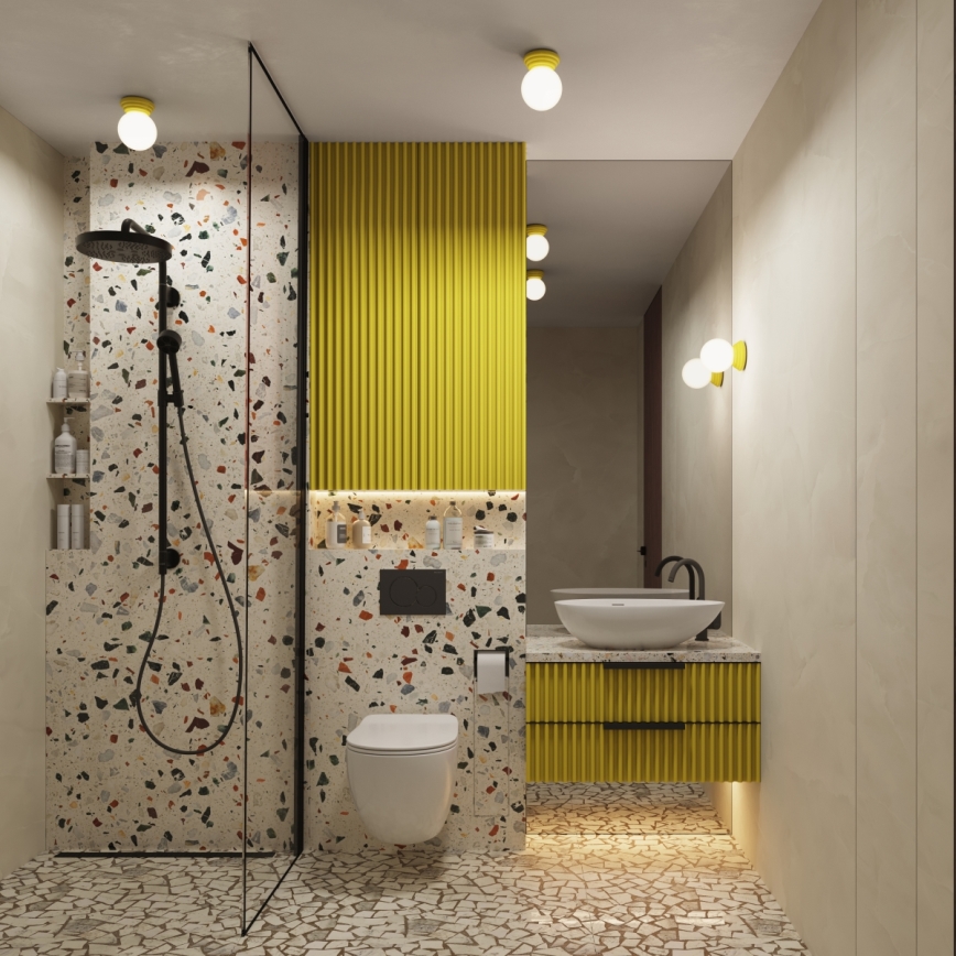 Kupaonsko zidno svjetlo ZORI 1xG9/8W/230V IP44 žuto