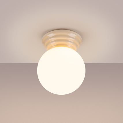 Kupaonska stropna svjetiljka ZORI 1xG9/8W/230V Ø 12 cm IP44 bež