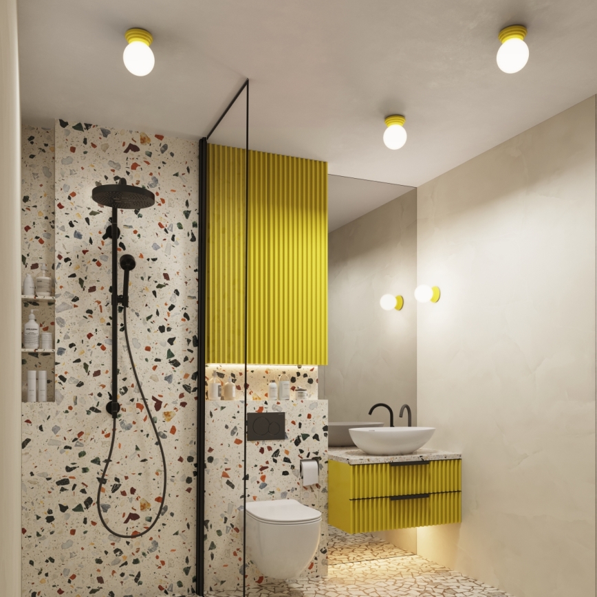 Kupaonsko stropno svjetlo ZORI 1xG9/8W/230V promjer 12 cm IP44 žuto