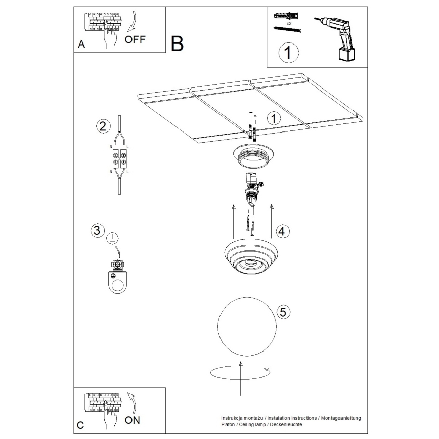 Kupaonsko stropno svjetlo ZORI 1xG9/8W/230V promjer 12 cm IP44 žuto