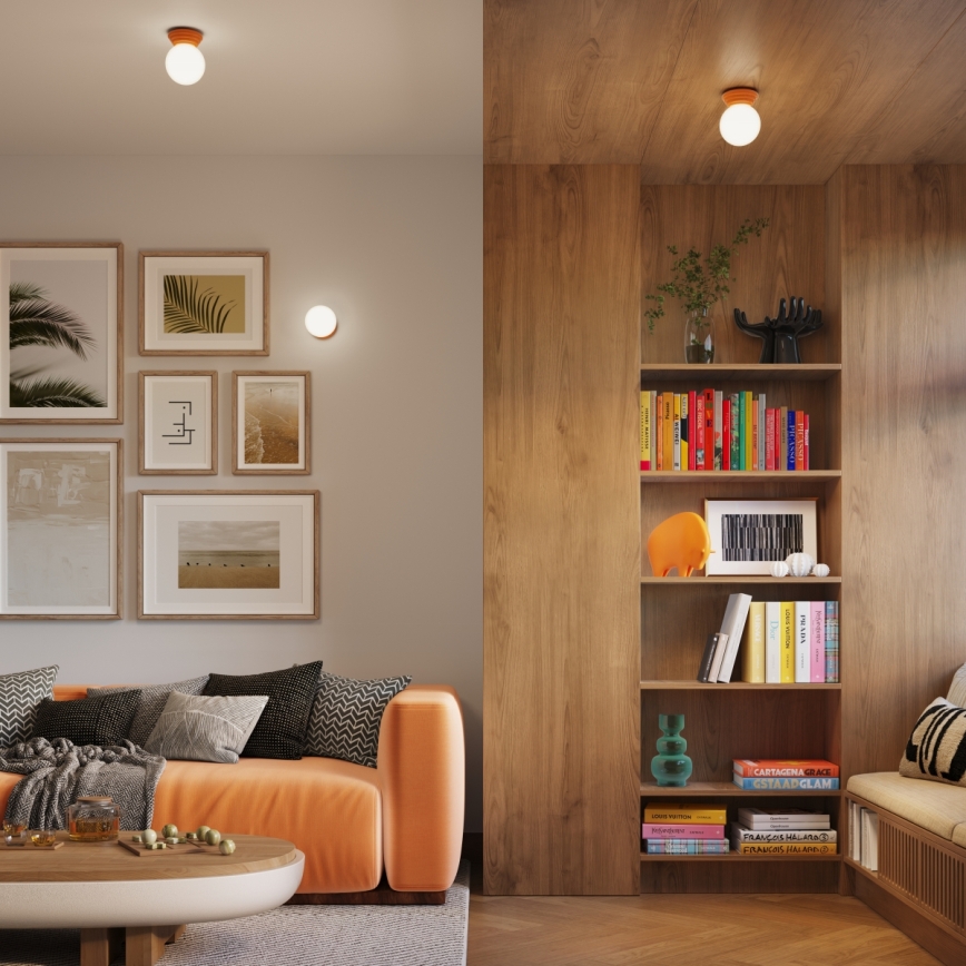 Kupaonsko stropno svjetlo ZORI 1xG9/8W/230V pr. 12 cm IP44 narančasto