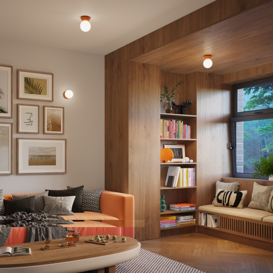 Kupaonsko stropno svjetlo ZORI 1xG9/8W/230V pr. 12 cm IP44 narančasto