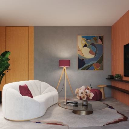 Podna lampa NATT 1xE27/15W/230V crvena