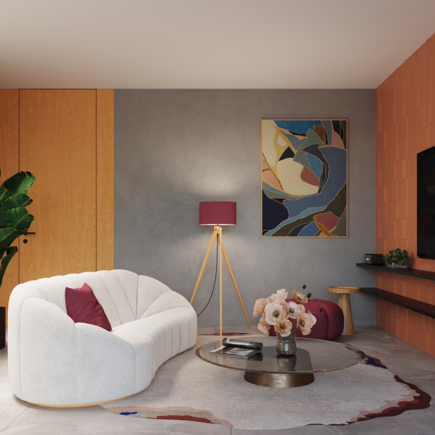 Podna lampa NATT 1xE27/15W/230V crvena