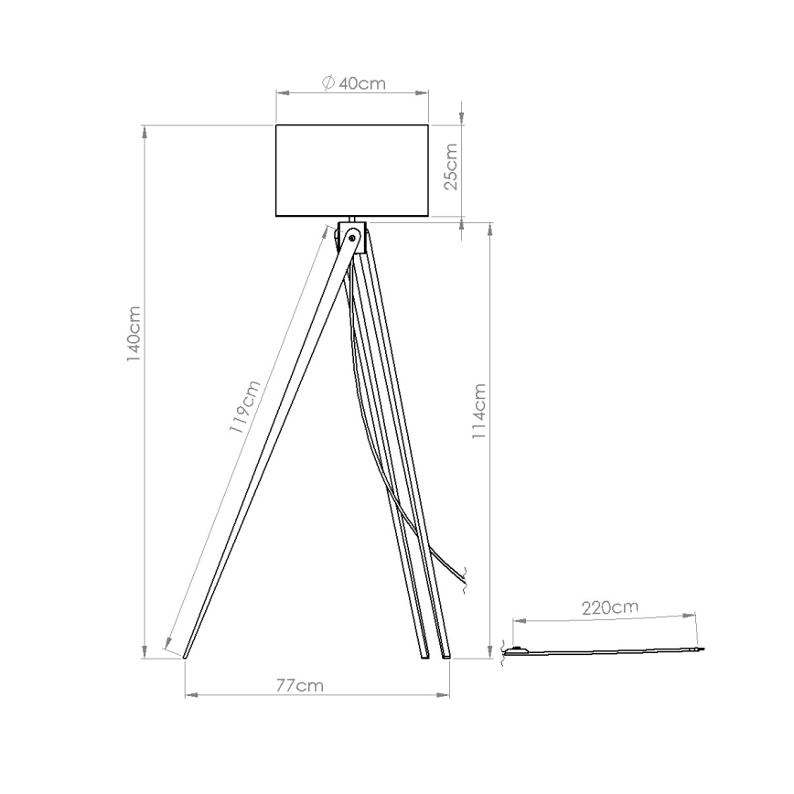 Podna lampa NATT 1xE27/15W/230V crvena