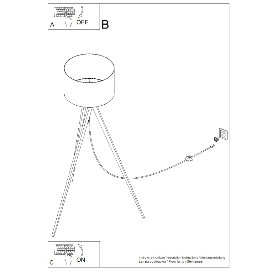 Podna lampa NATT 1xE27/15W/230V bijela