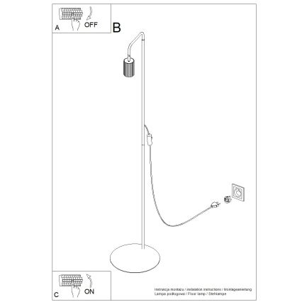 Podna lampa KARBON 1xGU10/10W/230V crna