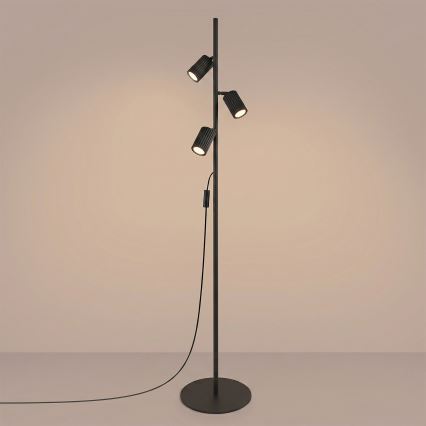 Podna lampa KARBON 3xGU10/10W/230V crna