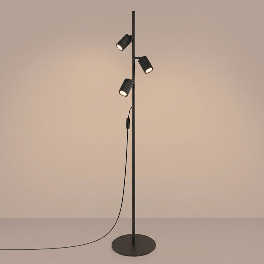 Podna lampa KARBON 3xGU10/10W/230V crna