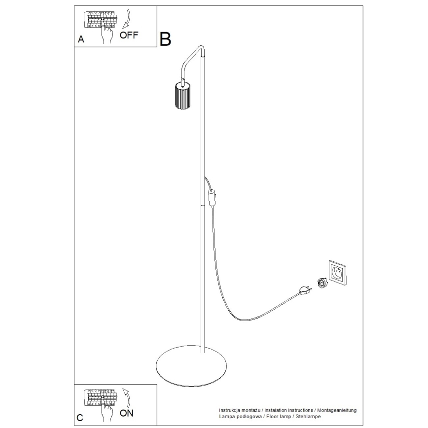 Podna lampa KARBON 1xGU10/10W/230V krem boje