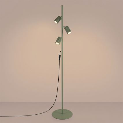 Podna lampa KARBON 3xGU10/10W/230V zelena